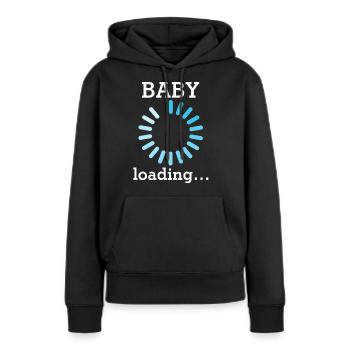 CHARGEMENT DU BÉBÉ - AVOIR UN BÉBÉ - ATTENDRE UNE PROGÉNITURE - Sweat à capuche Premium bio Femme - noir - Devant - Julia (174cm)