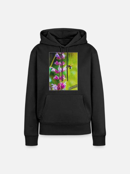 Hummel saugt Nektar - Frauen Premium Bio Hoodie - Schwarz