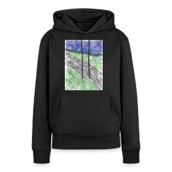 Straße am Meer - Frauen Premium Bio Hoodie - Schwarz - Vorne - Julia (174cm)