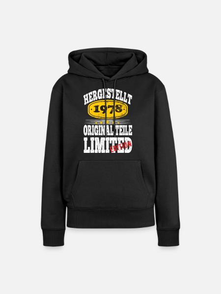 Hergestellt 1978 - Frauen Premium Bio Hoodie - Schwarz