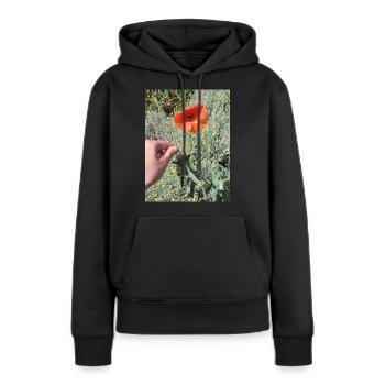 Poppy picture - Frauen Premium Bio Hoodie - Schwarz - Vorne - Julia (174cm)