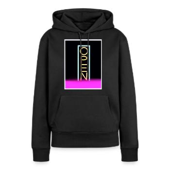 OPEN LED - Frauen Premium Bio Hoodie - Schwarz - Vorne - Julia (174cm)