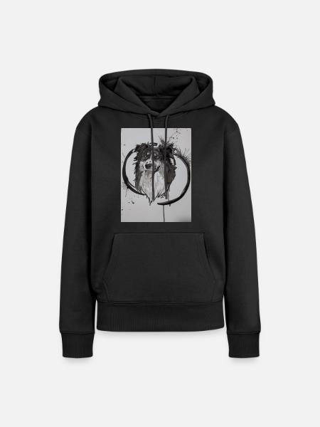 Gemälde Hund - Frauen Premium Bio Hoodie - Schwarz