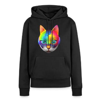 digital cat - Frauen Premium Bio Hoodie - Schwarz - Vorne - Julia (174cm)