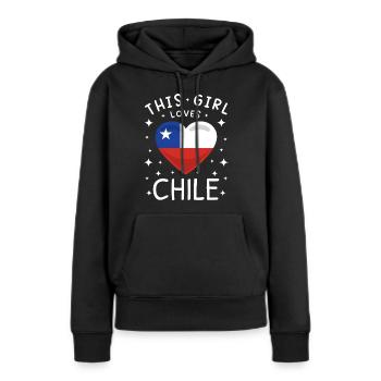 Chile Flag South America Chilean Flag Vintage - Women’s Premium Organic Hoodie - black - Front - Julia (174cm)