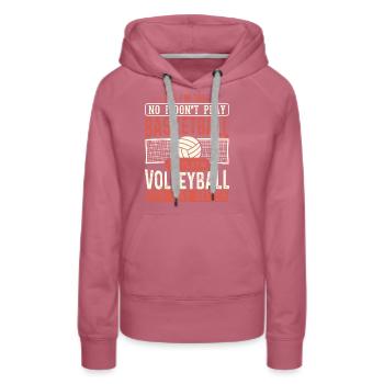 Grands amateurs de volley-ball - taille et volleyball - Sweat à capuche Premium bio Femme - mauve - Devant - Isabella (175cm)