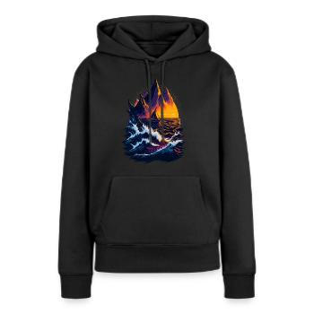 Fantastische Landschaftsillustration - Frauen Premium Bio Hoodie - Schwarz - Vorne - Julia (174cm)