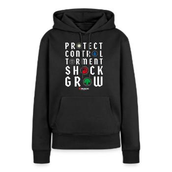 Magic: The Gathering Mots-Clés Avec Symboles - Sweat à capuche Premium bio Femme - noir - Devant - Julia (174cm)
