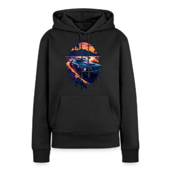 Klassischer Sportwagen - Frauen Premium Bio Hoodie - Schwarz - Vorne - Julia (174cm)