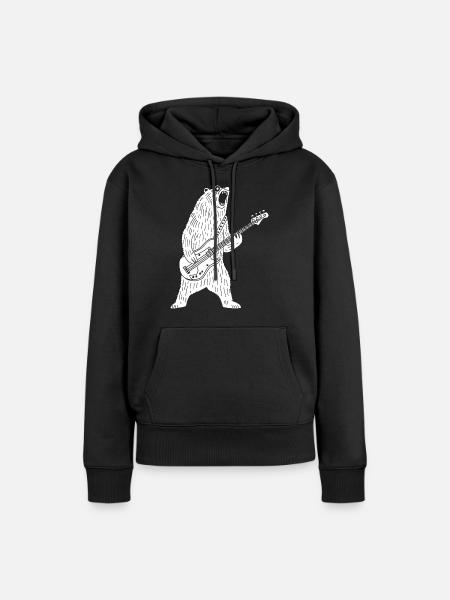 Eisbär-Gitarrist - Frauen Premium Bio Hoodie - Schwarz