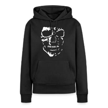 crâne fantomatique - Sweat à capuche Premium bio Femme - noir - Devant - Julia (174cm)