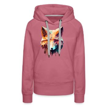 Low poly fox - Frauen Premium Bio Hoodie - Malve - Vorne - Isabella (175cm)