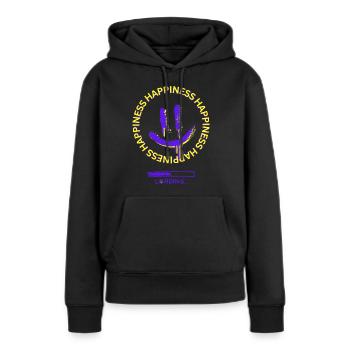 Happiness Loading - Frauen Premium Bio Hoodie - Schwarz - Vorne - Julia (174cm)