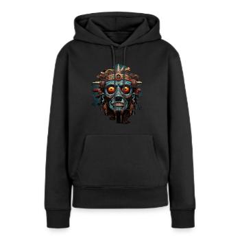 Tatonka der blaue Aztekische Schamane - Frauen Premium Bio Hoodie - Schwarz - Vorne - Julia (174cm)