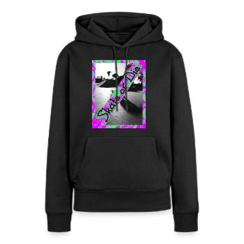 skateboard skate skater sk8 skateboarding - Frauen Premium Bio Hoodie - Schwarz - Vorne - Julia (174cm)