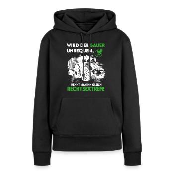 Bauern Proteste Demostration Politik Rechtsextrem - Frauen Premium Bio Hoodie - Schwarz - Vorne - Julia (174cm)