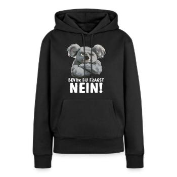 Koala mignon Koala ours avant que je demande non - Sweat à capuche Premium bio Femme - noir - Devant - Julia (174cm)