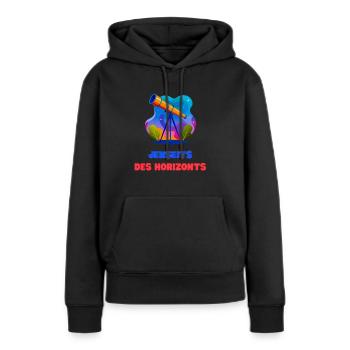 Jenseits des Horizonts - Frauen Premium Bio Hoodie - Schwarz - Vorne - Julia (174cm)