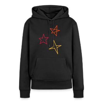 Sterne dreifarbig - Frauen Premium Bio Hoodie - Schwarz - Vorne - Julia (174cm)