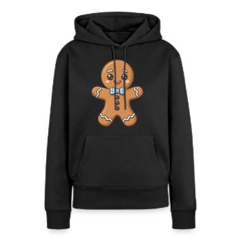 Lebkuchenmann - Frauen Premium Bio Hoodie - Schwarz - Vorne - Julia (174cm)