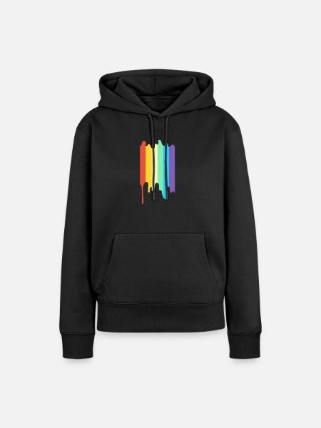 LGBT Regenbogenfarbe - Frauen Premium Bio Hoodie - Schwarz