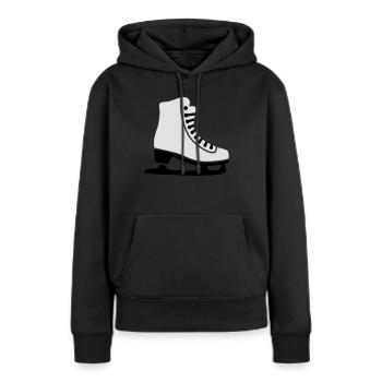 Schlittschuh - Frauen Premium Bio Hoodie - Schwarz - Vorne - Julia (174cm)