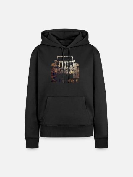 Jeep One Life, lebe es - Frauen Premium Bio Hoodie - Schwarz