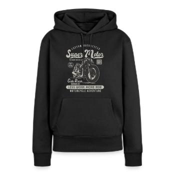 super motor racer motor motor motorcycle custom moto vintage - Frauen Premium Bio Hoodie - Schwarz - Vorne - Julia (174cm)