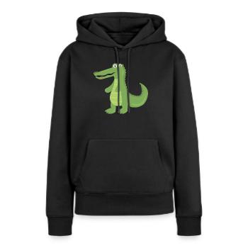Alligator - Sweat à capuche Premium bio Femme - noir - Devant - Julia (174cm)