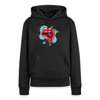 Red Lipstick - Frauen Premium Bio Hoodie - Schwarz - Vorne - Julia (174cm)