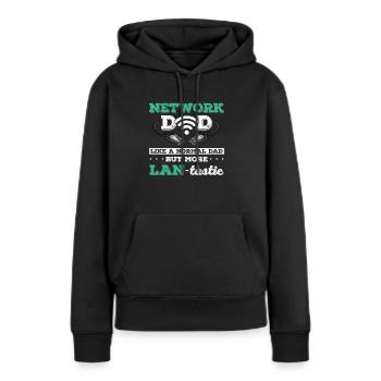 Administrateur réseau Administrateur système Réseau - Sweat à capuche Premium bio Femme - noir - Devant - Julia (174cm)