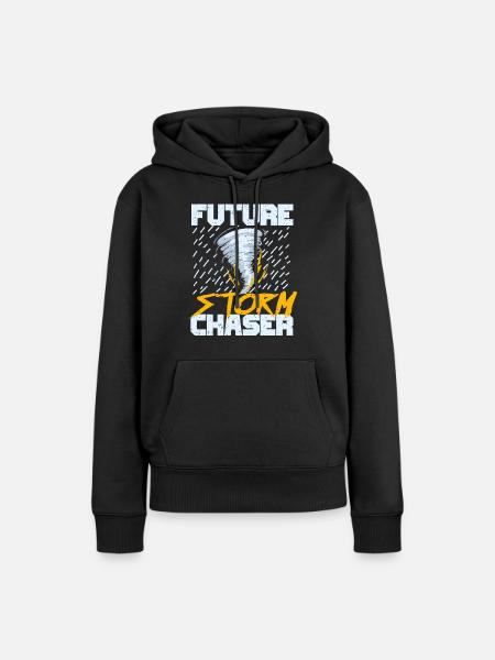 Tornado - Dame Premium hoodie, økologisk bomuld - sort
