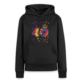 Tie-dye 40th birthday party 40 years old - Women’s Premium Organic Hoodie - black - Front - Julia (174cm)
