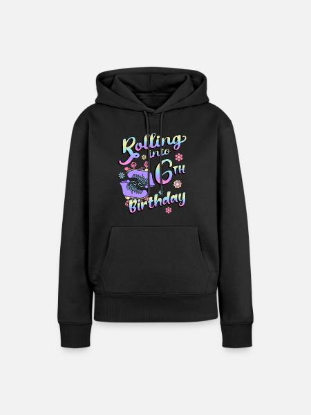 Rolling Into 6. Geburtstag Quad Skater - Frauen Premium Bio Hoodie - Schwarz