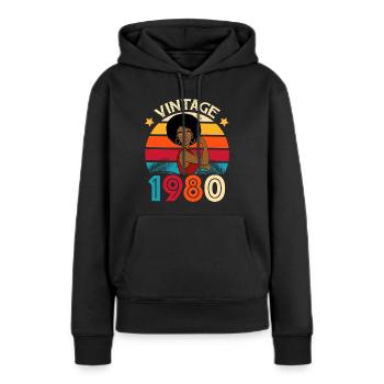 Vintage 1978 Geburtstag Starke Frau - Frauen Premium Bio Hoodie - Schwarz - Vorne - Julia (174cm)