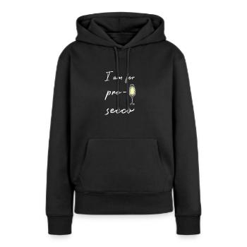 Célébration Soirée filles Prosecco Célébration - Sweat à capuche Premium bio Femme - noir - Devant - Julia (174cm)