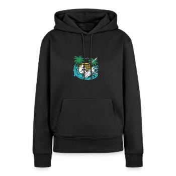 Wellenreiten mit Kiteboard - Frauen Premium Bio Hoodie - Schwarz - Vorne - Julia (174cm)