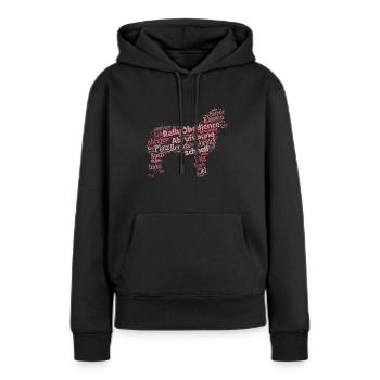 Rally Obedience Wordcloud Border Collie / Aussi - Frauen Premium Bio Hoodie - Schwarz - Vorne - Julia (174cm)