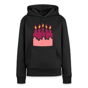 Gâteau d'anniversaire - gâteau - Sweat à capuche Premium bio Femme - noir - Devant - Julia (174cm)