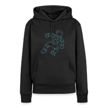 Astronaut - Sweat à capuche Premium bio Femme - noir - Devant - Julia (174cm)