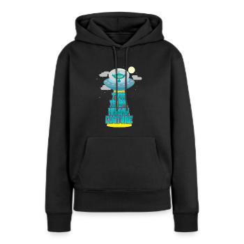 OVNI - Sweat à capuche Premium bio Femme - noir - Devant - Julia (174cm)