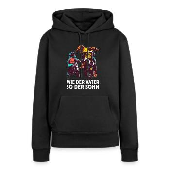 Wie der Vater so der Sohn Motocross Papa Motorrad - Frauen Premium Bio Hoodie - Schwarz - Vorne - Julia (174cm)