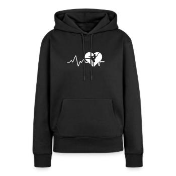 Ballerina Heartbeat Ballet Ballerinas Dancer - Sweat à capuche Premium bio Femme - noir - Devant - Julia (174cm)