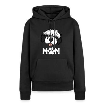 Bobtail-Pudel-Mischling Hund Mutter - Frauen Premium Bio Hoodie - Schwarz - Vorne - Julia (174cm)