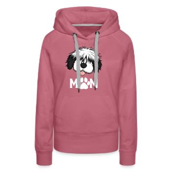 Bobtail-Pudel-Mischling Hund Mutter - Frauen Premium Bio Hoodie - Malve - Vorne - Isabella (175cm)