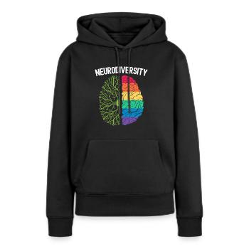 Neurodiversität Regenbogen Autismus Bewusstsein ASD ADHS - Frauen Premium Bio Hoodie - Schwarz - Vorne - Julia (174cm)