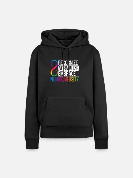 Rozpoznać Normalizuj ogarnij autyzm neuroróżnorodności - Dame Premium hoodie, økologisk bomuld - sort