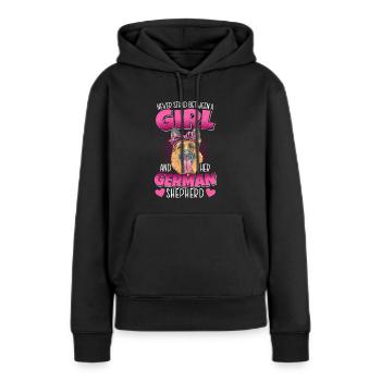 A Girl And Her German Shepherd Dog Mama Puppy - Women’s Premium Organic Hoodie - black - Front - Julia (174cm)