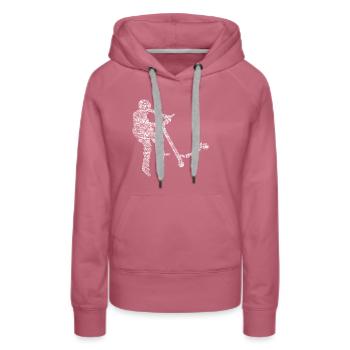 Stunt Scooter Roller Tretroller Junge Kinder - Frauen Premium Bio Hoodie - Malve - Vorne - Isabella (175cm)