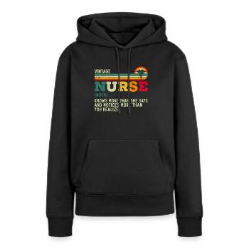 Vintage Krankenschwester Definition Krankenhaus medizinische Pflege - Frauen Premium Bio Hoodie - Schwarz - Vorne - Julia (174cm)